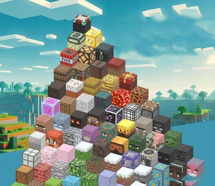 KLOCKI MAGNETYCZNE KLOCKI SZEŚCIANY 200 KLOCKÓW + 4 LUDZIKI KLOCKI PIKSELE