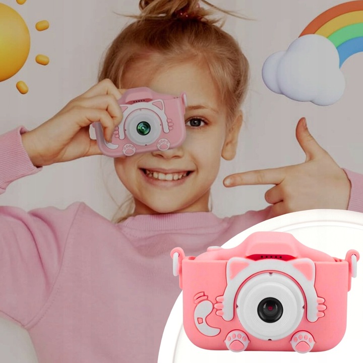 APARAT CYFROWY DLA DZIECI KOTEK Z KARTĄ PAMIĘCI FOTGRAFICZNY + GRATIS