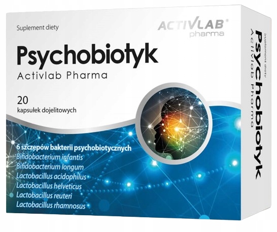 2 x Psychobiotyk 6 szczepów bakterii 20 kaps probiotyk Actiblab