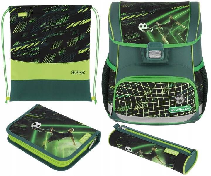 TORNISTER SZKOLNY HERLITZ LOOP PLUS PIŁKA NOŻNA ZESTAW KLASA 1-3