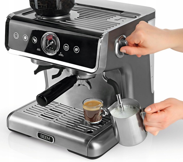CIŚNIENIOWY EKSPRES DO KAWY Z MŁYNKIEM I SPIENIACZEM BEEM Grind Profession