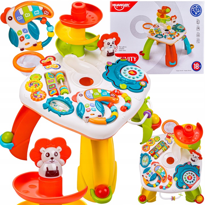 EDUKACYJNY interaktywny STOLIK ORGANKI ZJEŻDŻALNIA PIŁEK PIŁKI Liczydło