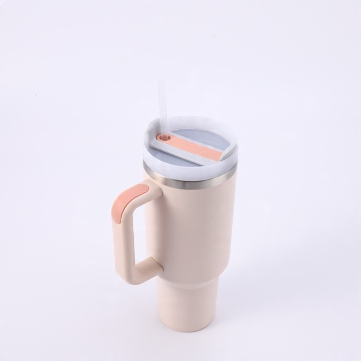 KUBEK TERMICZNY ZE SŁOMKĄ 1200ML KUBEK TERMICZNY ZE SŁOMKĄ PUDROWY RÓŻ