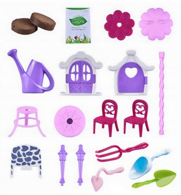 MAGICZNY DOMEK OGRÓD WRÓŻKI Uprawa Roślin KWIATY KONEWKA NASIONA STOLIK ++