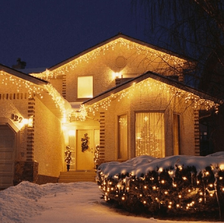 SOPLE 500 LED KURTYNA LAMPKI ZEWNĘTRZNE IP44 + FLASH Białe Ciepłe 23M