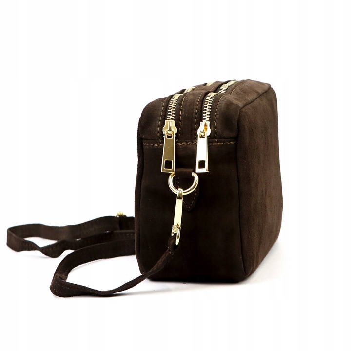 TOREBKA DAMSKA ZAMSZOWA LISTONOSZKA BRĄZOWA CZEKOLADOWA LAURA BIAGGI SKÓRA