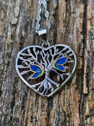 Srebrny Naszyjnik Serce ŁAŃCUSZEK z zawieszką celebrytka Srebro PRÓBA 925