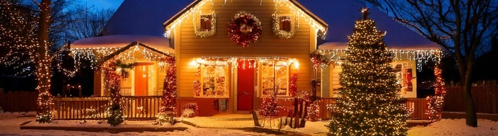 ozdoba na święta Domek ceramiczny z piernika LED brązowy 17 cm dach firanka