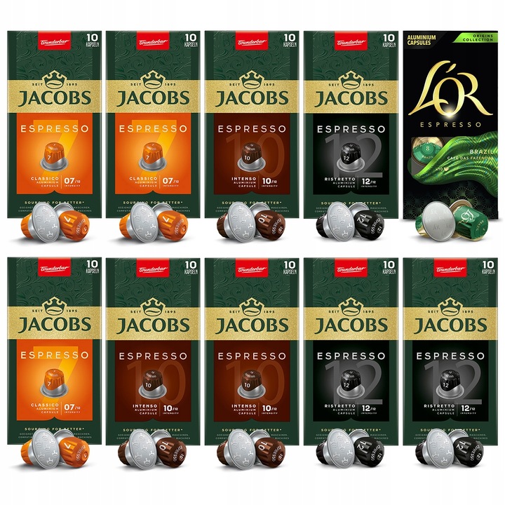 Kapsułki Jacobs L'OR mix kawa w kapsułkach do Nespresso(r)* 90+10 GRATIS!