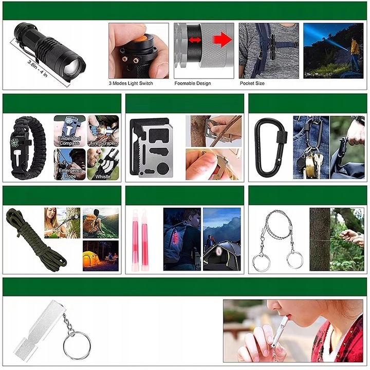 MEGA WOJSKOWY ZESTAW SURVIVALOWY TORBA APTECZKA XL