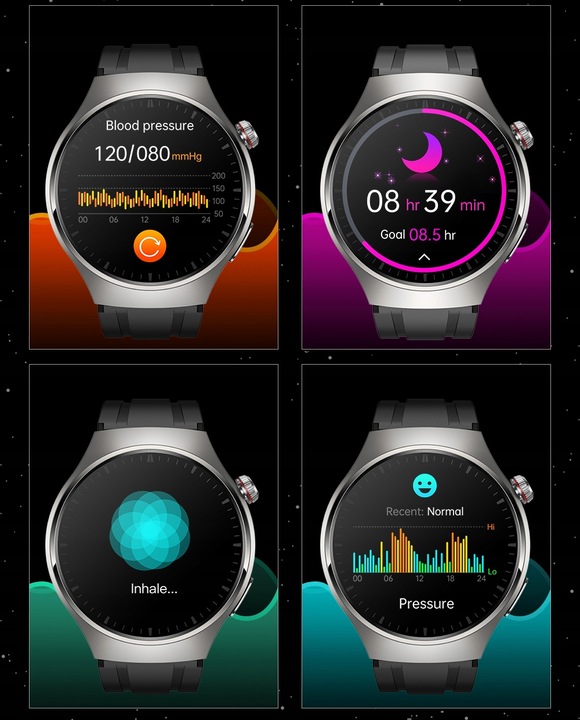 Zegarek KARDIOWATCH Ciśnieniomierz Asystent Glukozy EKG Analiza Krwi AMOLED