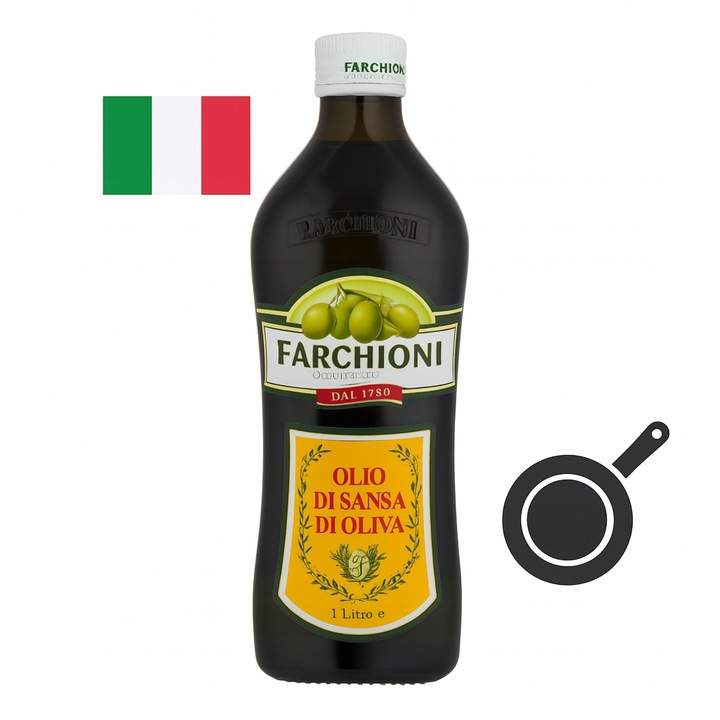 Oliwa z oliwek do smażenia Sansa 1l Farchioni szklana butelka Włochy pomace