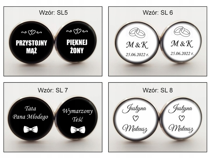 Spinki do Mankietów dla Świadka Drużby Pana Młodego Taty na Ślub do Ślubu