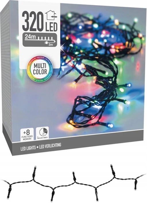 Lampki 320 LED 8 funkcji multikolor