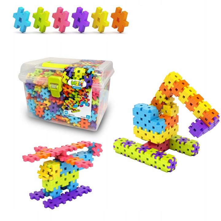 KLOCKI KONSTRUKCYJNE WAFLE MELI BASIC TRAVEL BOX 500 EL PUZZLE GOFRY