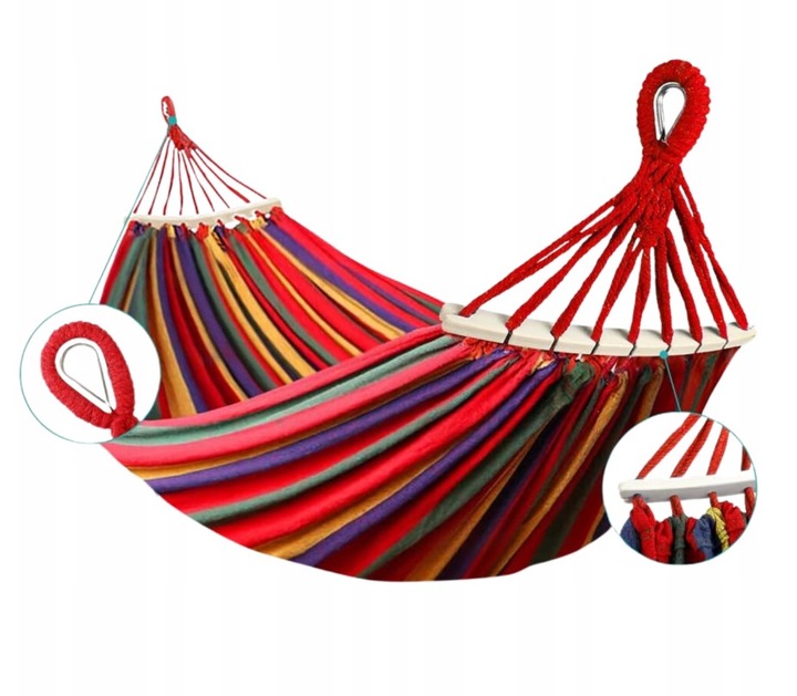 HAMAK OGRODOWY 2 OSOBOWY BRAZYLIJSKI XXL MOCNY HUŚTAWKA PAŁĄK DUŻY + TORBA