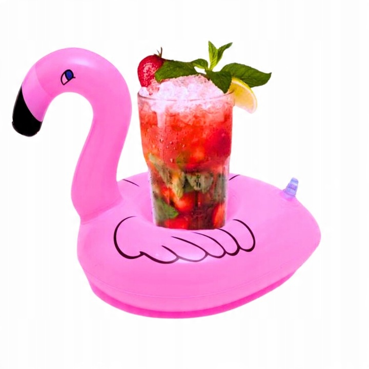 12 x DMUCHANY UCHWYT NA NAPOJE Podstawka Do Drinków FLAMING Podkładka BASEN