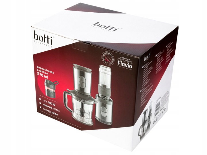 Rozdrabniacz i Blender BOTTI FLAVIO 2w1 Smoothie 500W Szary