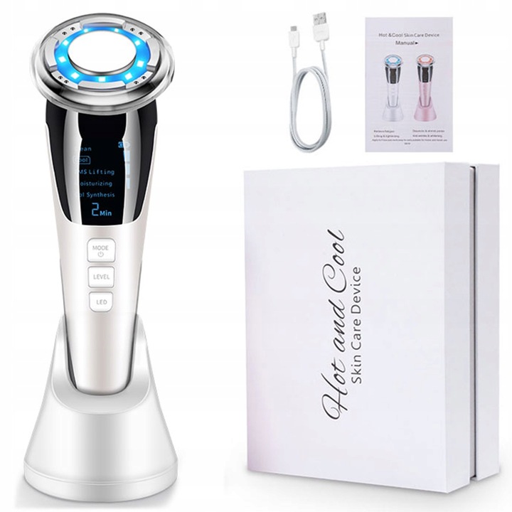 MEZOTERAPIA BEZIGŁOWA MASAŻER EMS TWARZY LIFTING 5w1 URZĄDZENIE DO MASAŻU