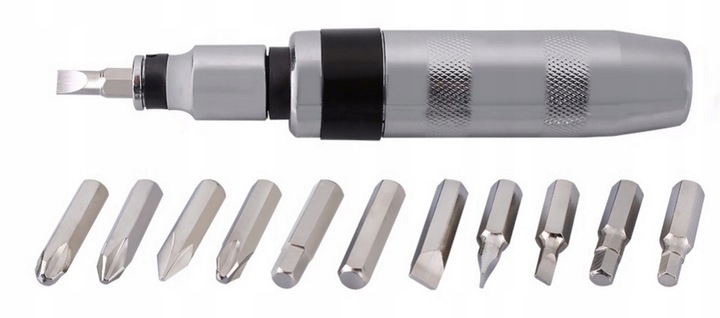 WKRĘTAK ŚRUBOKRĘT UDAROWY DO POBIJANIA + 13 BITÓW