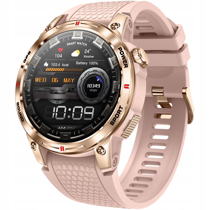 SMARTWATCH DAMSKI Z GPS MENU PL AMOLED 400mAh ROZMOWY CIŚNIENIE PULS SPORT