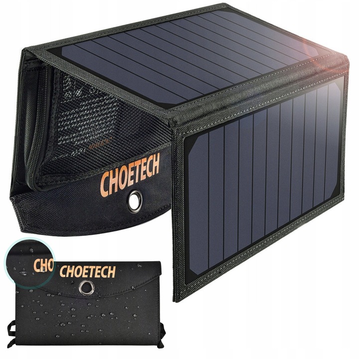 CHOETECH ŁADOWARKA SOLARNA DUŻA SKŁADANA PANEL SŁONECZNY 2xUSB POWERBANK