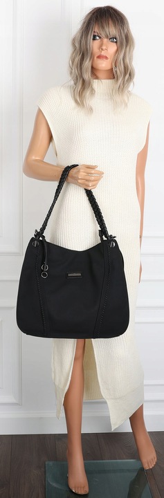 Torebka Damska Shopperka Worek Pojemna Modna Duża Torba CH7716 Czarna