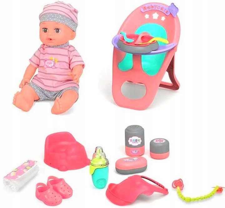 LALKA BOBAS PIJE SIKA MÓWI PO POLSKU PŁACZE 24 DŹWIĘKÓW KRZESEŁKO DO KARMIE