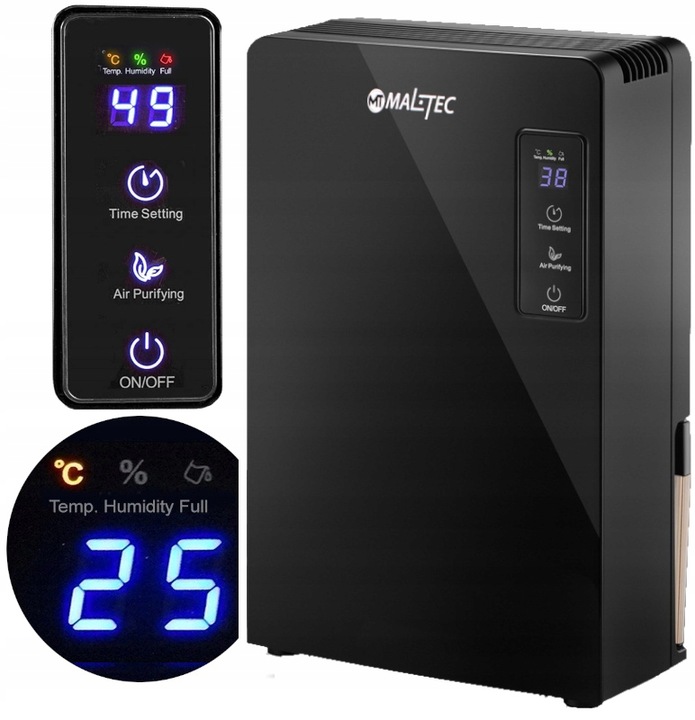 Osuszacz Powietrza Mocny 90W Pochłaniacz Wilgoci Cichy Wydajny Zbiornik 2,2