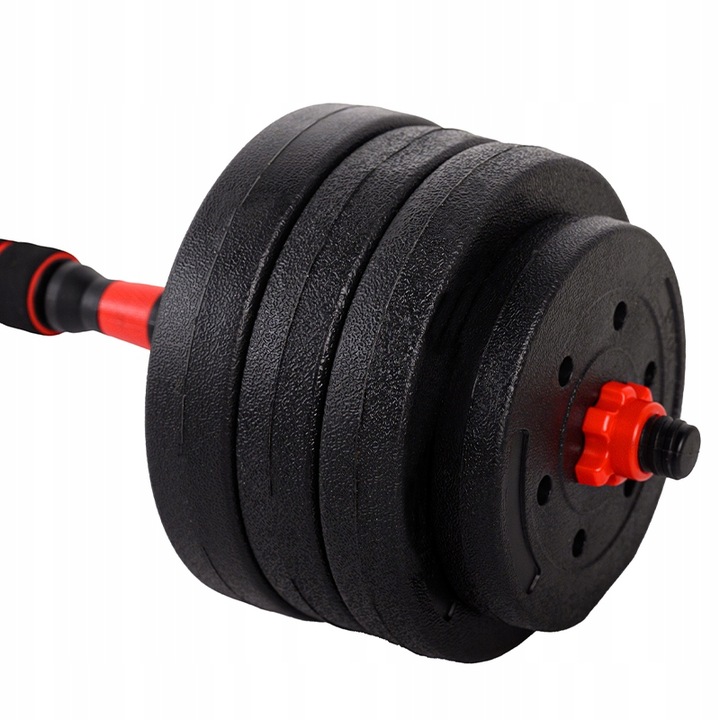 HANTLE BITUMICZNE REGULOWANE 2x20 KG+SZTANGA+UCHWYTY KETTLEBELL RP12-40