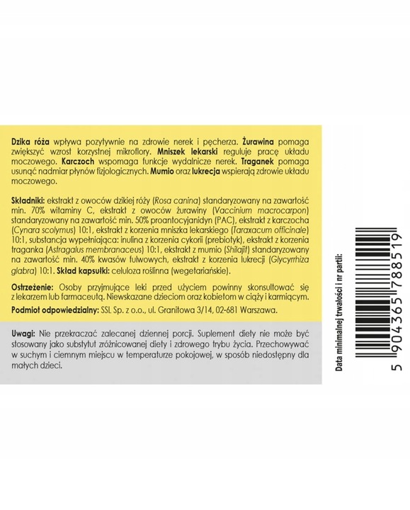 Zdrowy pęcherz - 50 kapsułek - Panaseus