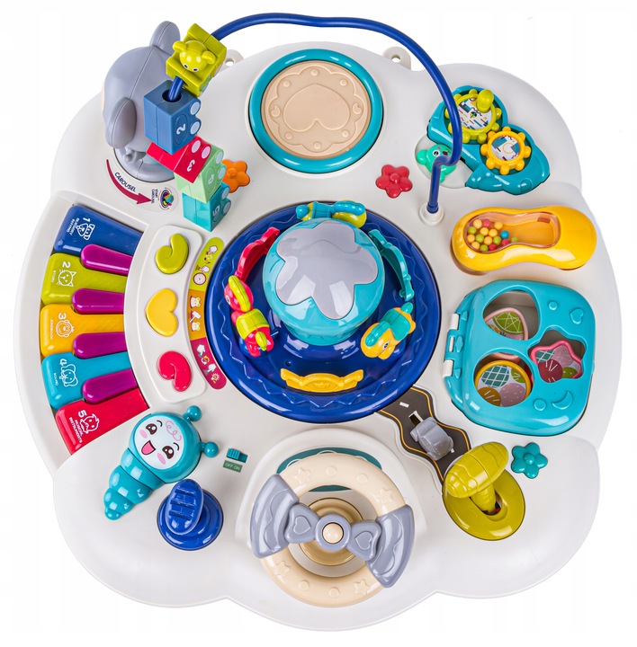 Edukacyjny Stolik Interaktywny Organki Cymbałki Melodie Zwierzątka Mikrofon