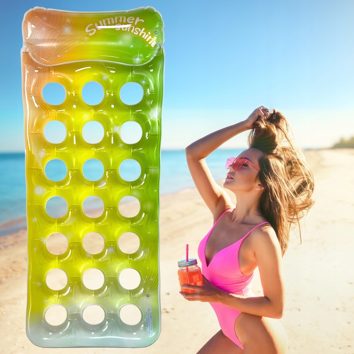 MATERAC do pływania dmuchany duży LEŻAK WODNY HAMAK na basen plażę wode