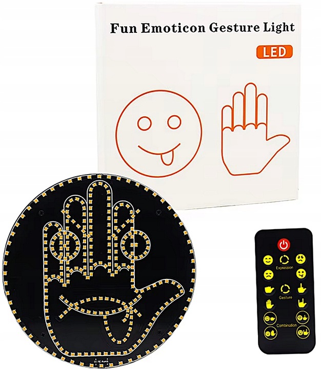 SYGNALIZATOR GESTÓW LED DO SAMOCHODU 8 GESTÓW ŚRODKOWY PALEC ! EMOTKI PILOT