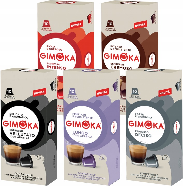 Kapsułki do Nespresso GIMOKA 5x10 MIX Espresso