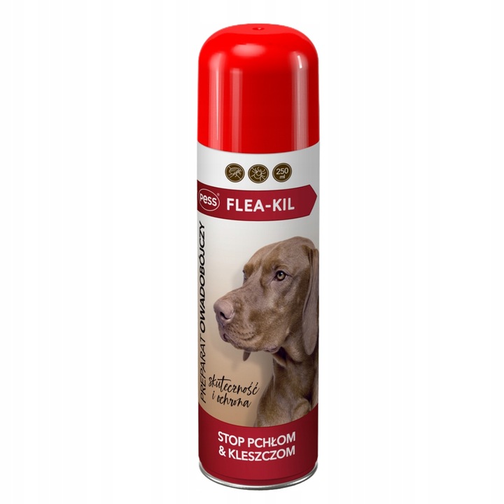 SPRAY NA PCHŁY I KLESZCZE dla PSA ROBAKI OWADY OWADOBÓJCZY 250 ml x 3