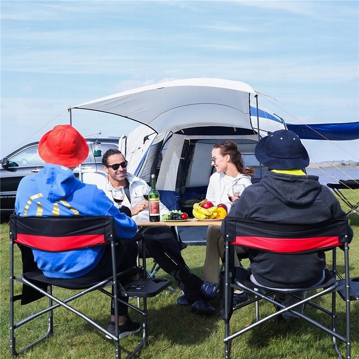 King Camp Stół kempingowy z bambusowym blatem 100 x 65 cm