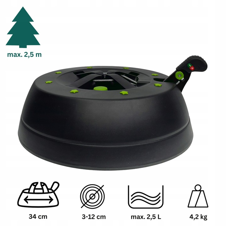 STOJAK CHOINKOWY KAMAI PODSTAWKA NA DRZEWKO 2,5M + GRATIS 100 ŚWIATEŁEK LED