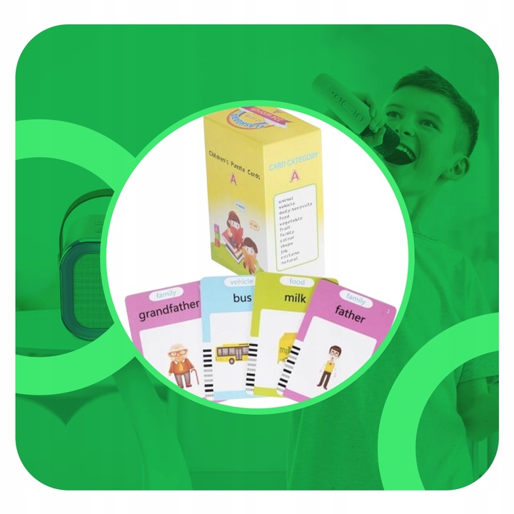 CZYTNIK KART DO NAUKI ANGIELSKIEGO SŁÓWEK DLA DZIECI 112 KART 224 SŁÓWKA