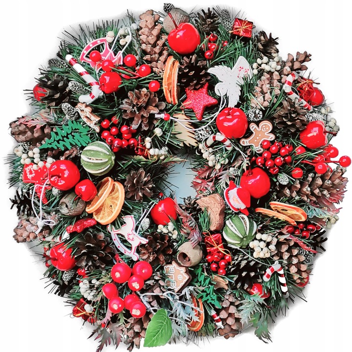 Wianek wieniec stroik 42 cm bożonarodzeniowy świąteczny