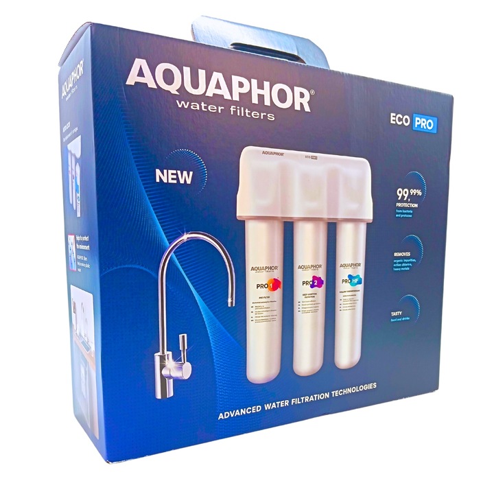 Aquaphor Eco Pro filtr wody pod zlew + kran, kompletny filtr wody z kranem