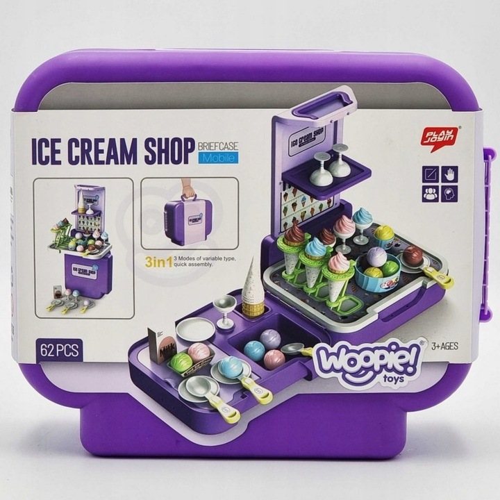 LODZIARNIA KAWIARNIA PRZENOŚNA WALIZKA Z LODAMI SKLEPIK KUCHNIA