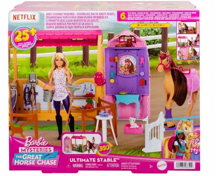 Barbie Stadnina dla Koni Mattel JDN43 Mysteries The Great Horse Chase