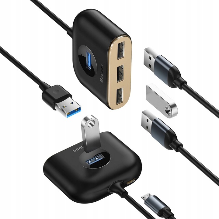 BASEUS HUB PRZEJŚCIÓWKA ROZDZIELACZ 3x USB 2.0/USB 3.0 KABEL PRZEWÓD USB 1m