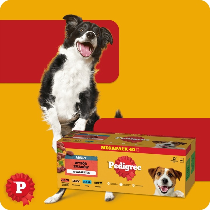 MOKRA KARMA DLA PSA PEDIGREE MIX SMAKÓW W GALARETCE SASZETKI 40X100 G