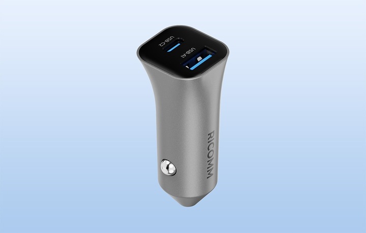 Mocna ładowarka samochodowa 38W USB-A + USB-C dwuportowa Jakość Ricomm PD