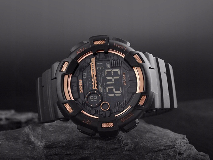 Zegarek męski SKMEI LED elektroniczny czarny wiele funkcji