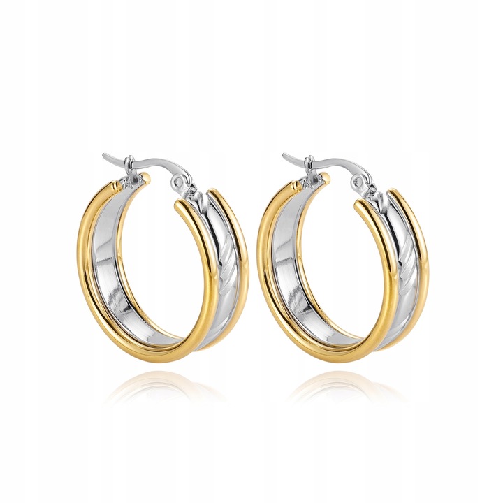 Kolczyki koła stal szlachetna chirurgiczna 316L pozłacana antyalergiczne