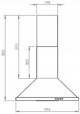 OKAP KUCHENNY KOMINOWY ŚCIENNY 60CM CZARNY LED