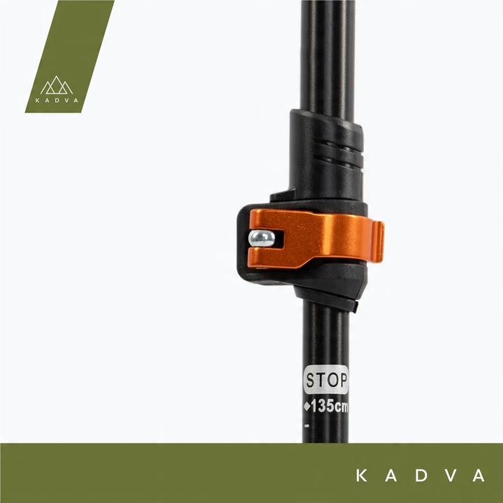 Kije turystyczne KADVA Kibo pomarańczowy 65-135cm SYSTEM QUICK LOCK